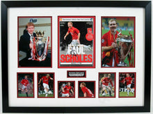  Paul Scholes Signed FRAMED Testimonial Programme Manchester United FC AFTAL COA