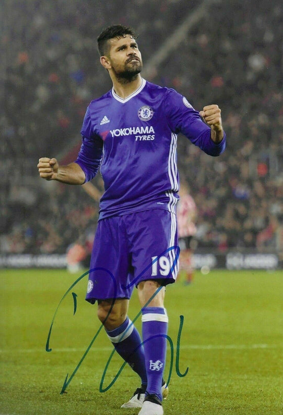 Diego Costa Genuine Hand Signed 12X8 Photo Chelsea FC Autograph (1864)