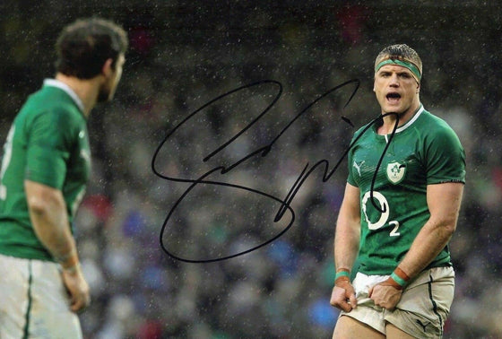 Jamie Heaslip Signed 12X8 Photo Lions Leinster & Ireland Rugby AFTAL COA (2185)