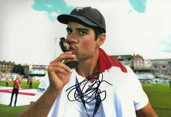 Alastair Cook Signed 12X8 Photo England Cricket Legend AFTAL COA (2566)