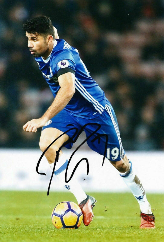 Diego Costa Genuine Hand Signed 12X8 Photo Chelsea FC Autograph (9009)