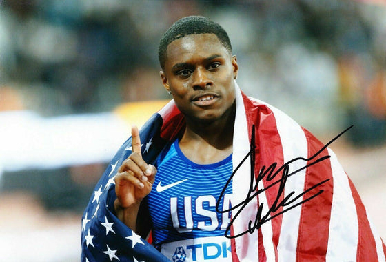Christian Coleman Signed 12X8 Photo American Athlete AFTAL COA (A3)