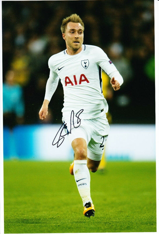 Christian Eriksen Signed 12X8 Photo SPURS Tottenham Hotspur AFTAL COA (9043)