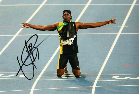 Usain Bolt Signed 12X8 PHOTO DISPLAY Olympics JAMAICA AFTAL COA (L)