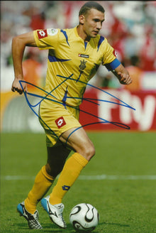  Andriy Shevchenko Signed 12X8 Photo AC Milan Ukraine AFTAL COA (1651)