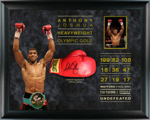  Anthony Joshua FRAMED GENUINE HAND SIGNED Boxing Glove WIth Proof AFTAL COA (A)