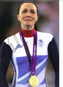  VICTORIA PENDLETON SIGNED 12x8 PHOTO LONDON 2012 OLYMPICS
