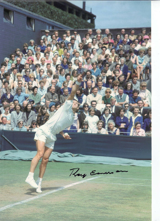 Roy Emerson Signed 12X8 Photo Genuine Autograph Wimbledon AFTAL COA (A)