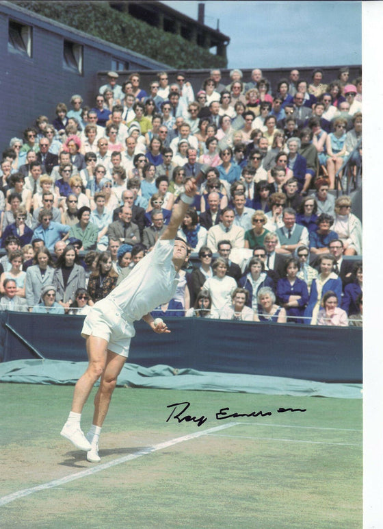 Roy Emerson Signed 12X8 Photo Genuine Autograph Wimbledon AFTAL COA (A)