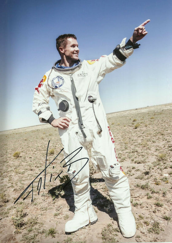 Felix Baumgartner REAL Hand SIGNED 8X12 Photo Skydiver COA Red Bull (F)