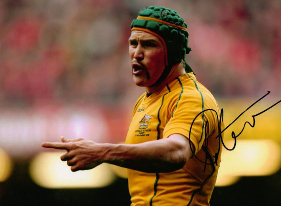 Matt Giteau Signed 12x8 Australian Rugby Genuine Signature AFTAL COA (2198)