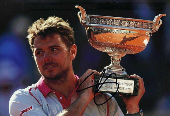 Stanislas Wawrinka Signed 12X8 Photo 2015 FRENCH Open Winner AFTAL COA (B)