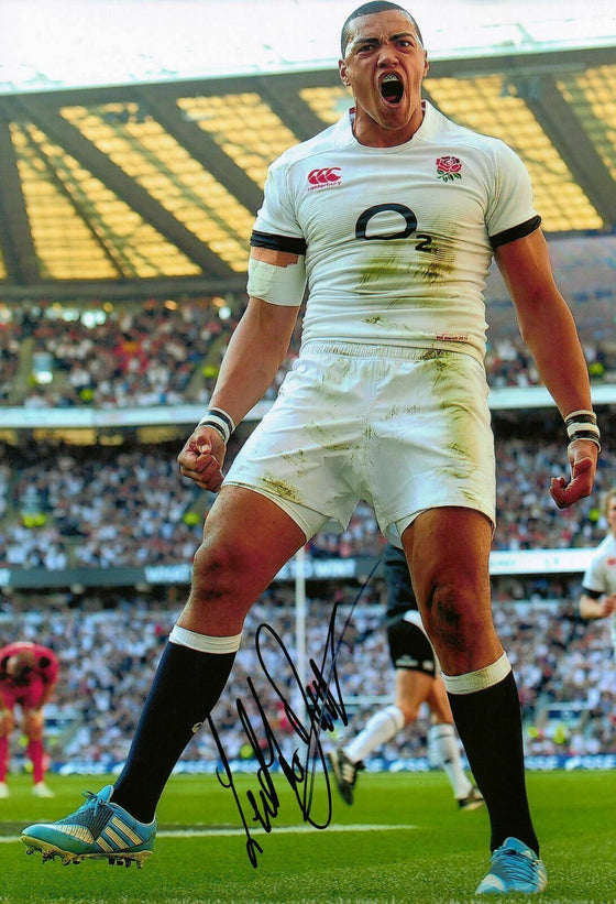 Luther Burrell Signed 12X8 England & Northampton Rugby Genuine AFTAL COA (2169)
