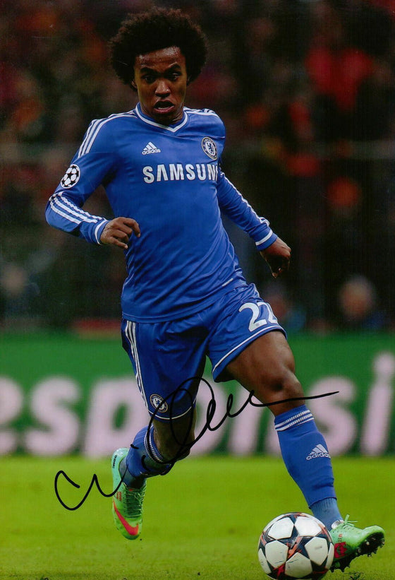 Willian Genuine Hand Signed Autograph In Person 12X8 Photo Chelsea F.C (1733)
