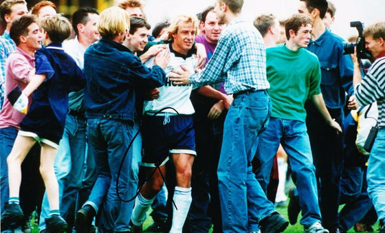 Jurgen Klinsmann SIGNED 12X8 Photo Tottenham Hotspur SPURS COYS AFTAL COA (E)