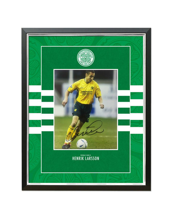 Henrik Larsson Signed & FRAMED 10X8 Photo Celtic F.C. AFTAL COA (G)