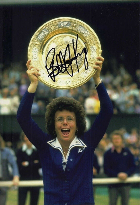Billie Jean King Signed 12X8 Photo Wimbledon Genuine Signature AFTAL COA (J)