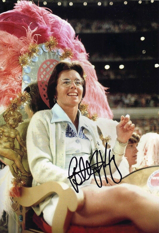 Billie Jean King Signed 12X8 Photo Wimbledon Genuine Signature AFTAL COA (I)