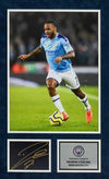 Raheem Sterling Signed & FRAMED Photo Mount England & Manchester City AFTAL COA