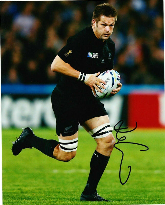 Richie McCAW Signed 10X8 Photo ALL BLACKS 2015 RUGBY WORLD CUP AFTAL COA (2372)