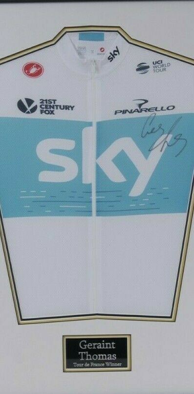 Geraint Thomas Signed Tour De France Yellow Jersey FRAMED AFTAL COA (FTO)