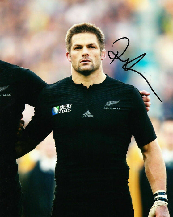 Richie McCAW Signed 10X8 Photo ALL BLACKS 2015 RUGBY WORLD CUP AFTAL COA (2368)