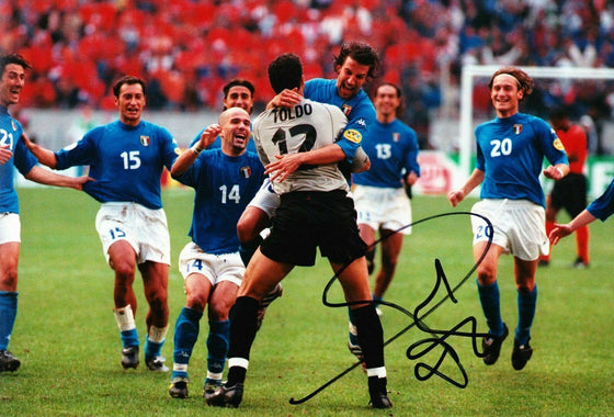 Francesco Toldo Signed 12X8 Photo Inter Milan & ITALY AFTAL COA (1944)