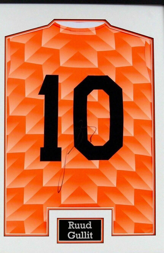 Ruud Gullit Signed & Framed HOLLAND Shirt EURO 88 Genuine Signature AFTAL COA