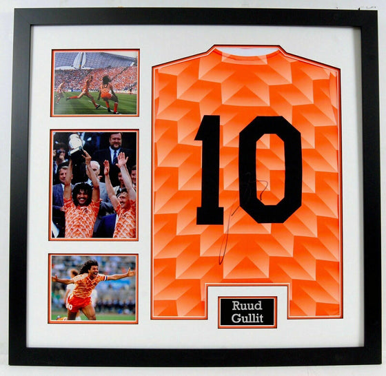 Ruud Gullit Signed & Framed HOLLAND Shirt EURO 88 Genuine Signature AFTAL COA