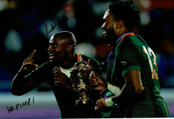 Makazole Mapimpi & Lukhanyo Am Signed 12X8 Photo South Africa AFTAL COA (F)