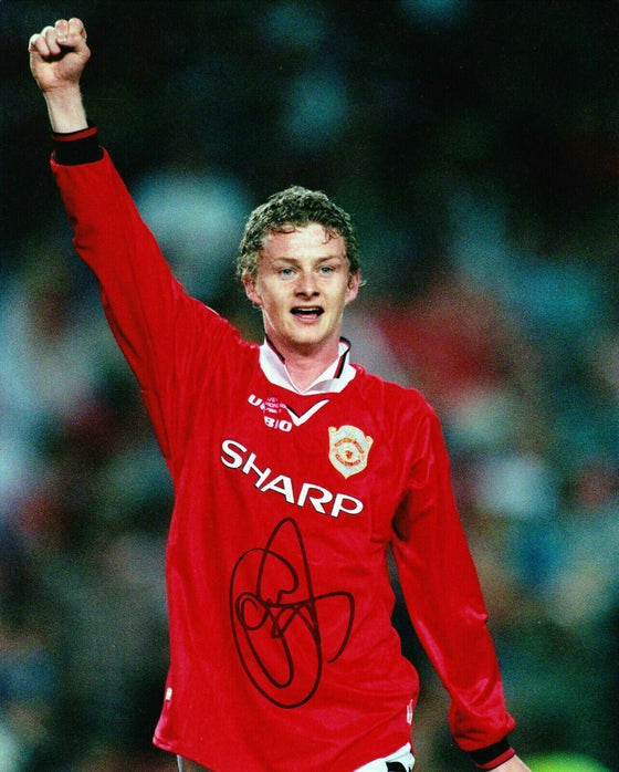 Ole Gunnar Solskjaer Signed 10X8 Photo Manchester United F.C. AFTAL COA (1180)