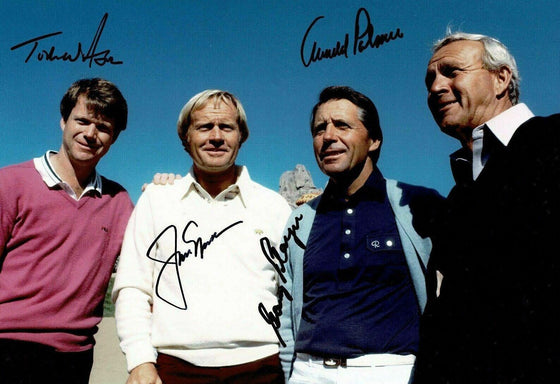 Arnold Palmer Jack Nicklaus Gary Player & Tom Watson Signed 12X8 Photo AFTAL COA