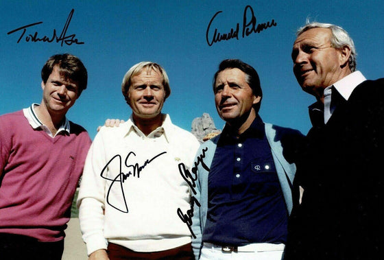Arnold Palmer Jack Nicklaus Gary Player & Tom Watson Signed 12X8 Photo AFTAL COA