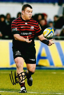  Matt Stevens Signed 12X8 Photo SARACENS RUGBY AFTAL COA (2255)