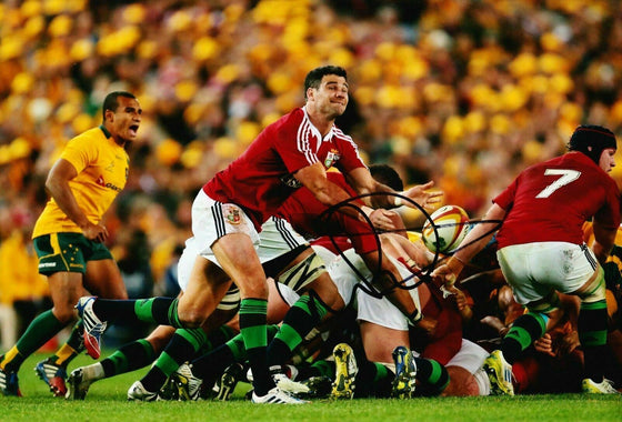Mike Phillips Signed 12X8 Photo Lions & WALES Rugby AFTAL COA (2218)