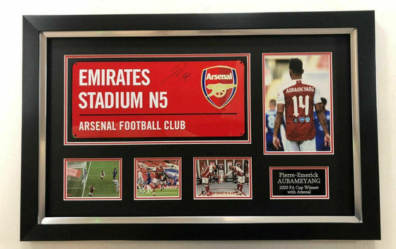 Pierre-Emerick Aubameyang SIGNED & FRAMED Arsenal F.C. Street Sign AFTAL COA (D)
