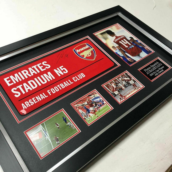 Pierre-Emerick Aubameyang SIGNED & FRAMED Arsenal F.C. Street Sign AFTAL COA (D)