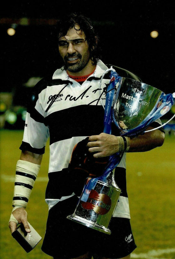 Victor Matfield Signed 12X8 Photo Barbarians South Africa AFTAL COA (2200)