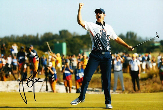 Justin Rose Signed 12X8 Photo Olympic GOLD MEDAL AFTAL COA (B)