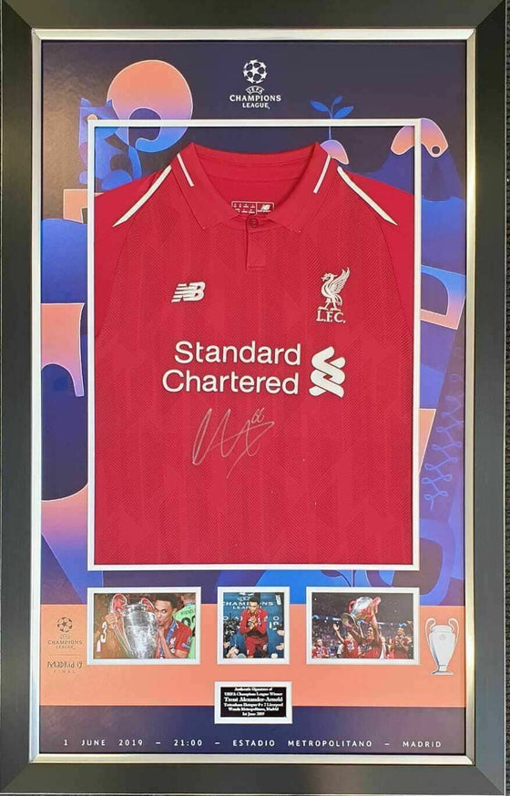 Trent Alexander-Arnold Signed & Framed Shirt Liverpool FC PROOF AFTAL COA (G)