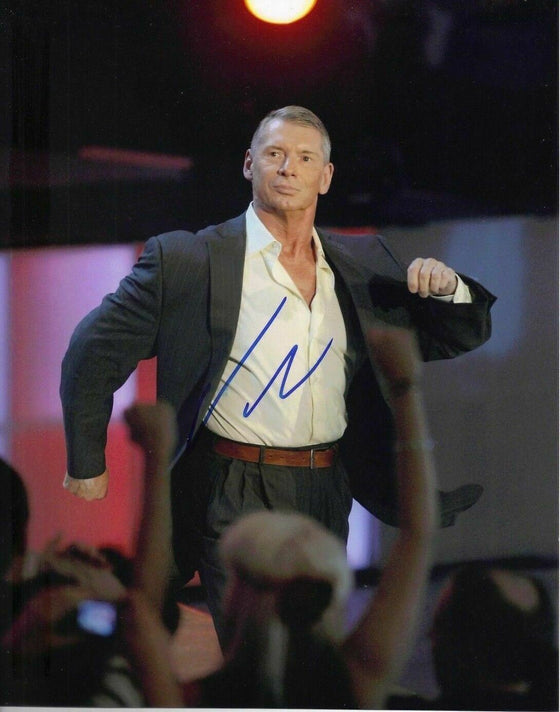Vince McMahon Signed 10X8 Photo WWE Chairman Genuine Signature AFTAL COA (7056)