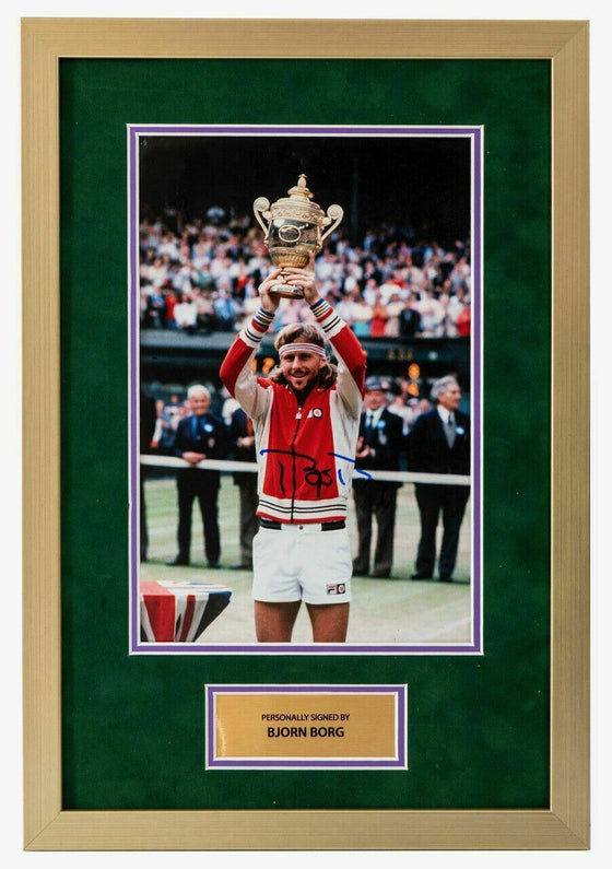 Bjorn Borg Signed & FRAMED 12X8 Photo Genuine Autograph Wimbledon AFTAL COA (G)