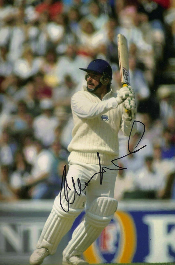 Allan Lamb Signed 12X8 Photo England Cricket Legend AFTAL COA (2633)