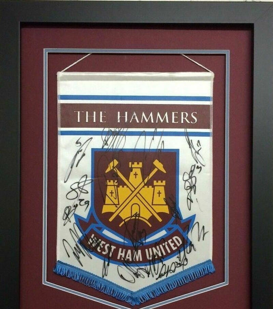 West Ham United F.C. Signed & Framed Farewell Bolyen Pennant AFTAL COA (F)