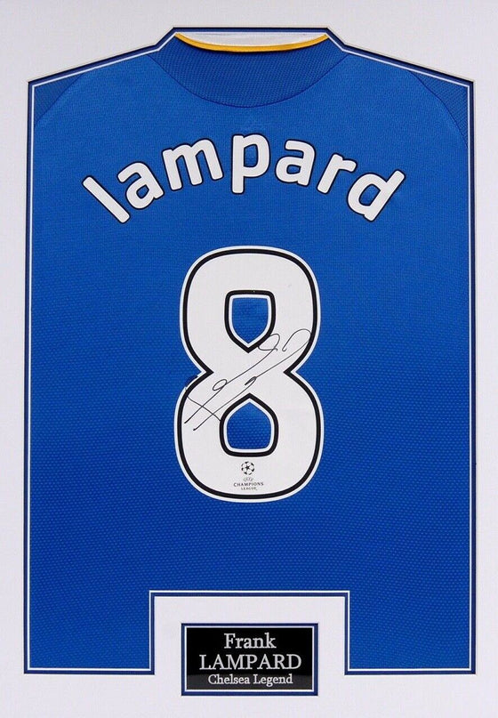 Frank Lampard Signed & Framed Chelsea SHIRT AFTAL COA (C)
