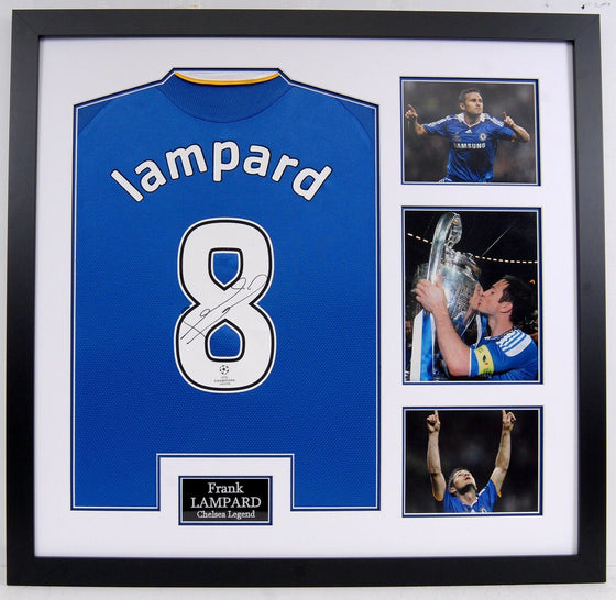 Frank Lampard Signed & Framed Chelsea SHIRT AFTAL COA (C)