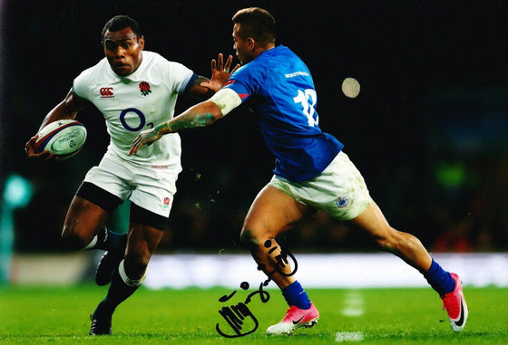 Semesa Rokoduguni Signed 12X8 Bath & England Rugby AFTAL COA (2237)