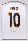 Luis Figo Signed Real Madrid Shirt FRAMED AUTOGRAPH GENUINE AFTAL COA (B)