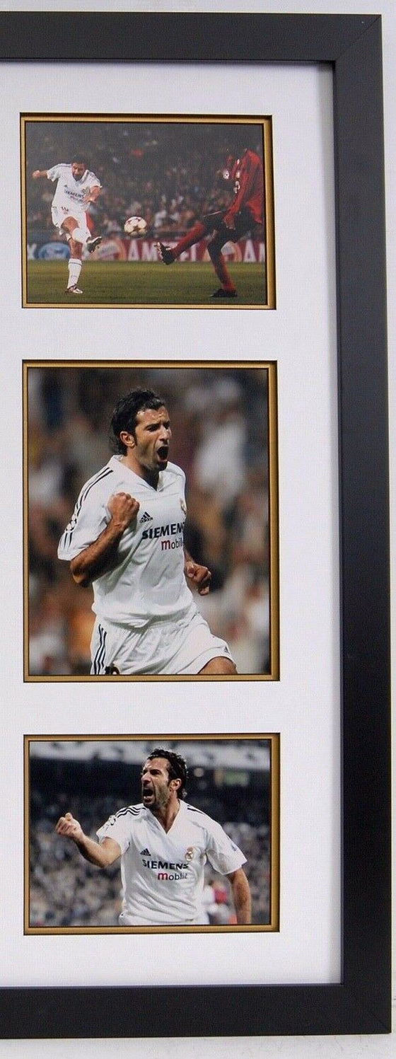 Luis Figo Signed Real Madrid Shirt FRAMED AUTOGRAPH GENUINE AFTAL COA (B)