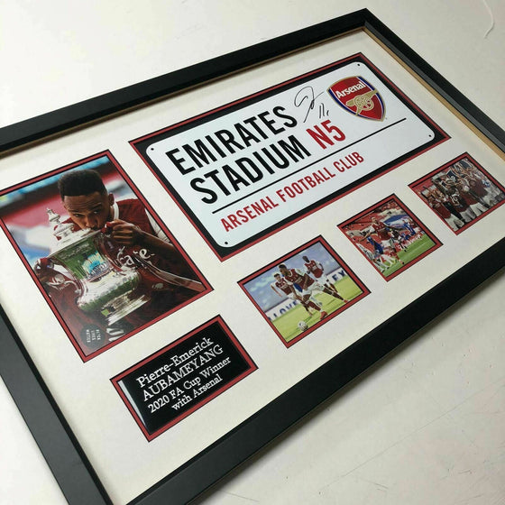 Pierre-Emerick Aubameyang SIGNED & FRAMED Arsenal F.C. Street Sign AFTAL COA (A)